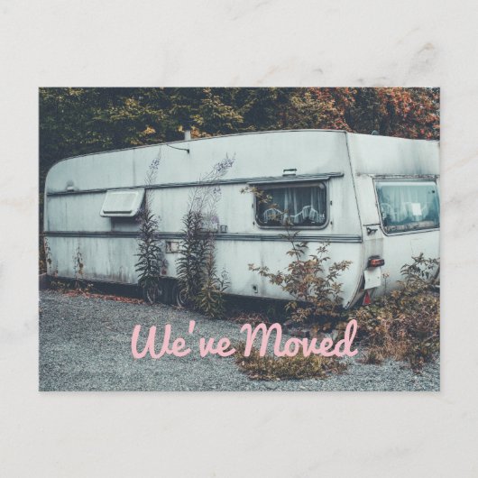 Weveおもしろい移動オールドホワイトトレーラーホーム ポストカード (正面)