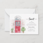 Weve移動した水の色の赤いドア移動の発表 ノートカード (正面)