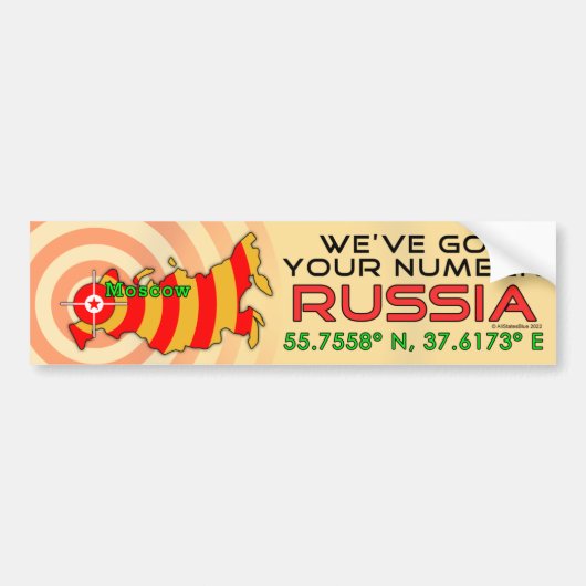 We've Got Your Number Russia Bumper Sticker バンパーステッカー (正面)