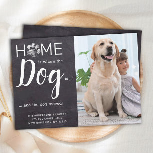 Weve Move 素朴 New Address Pet Photo Dog Moving 案内状