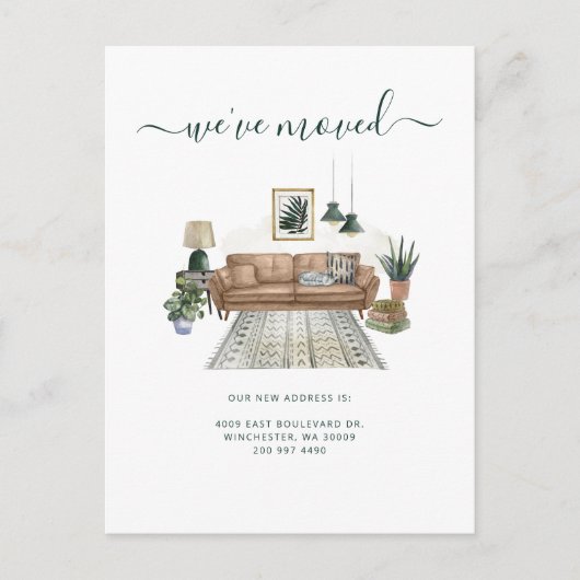 We've Moved Address Notice Chic Moving 案内ポストカード (正面)