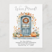 We've Moved Autumn Front Door New Address Moving 案内ポストカード (正面)