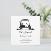 We've Moved Black Silhouette Golf Cart 案内状 (スタンド正面)