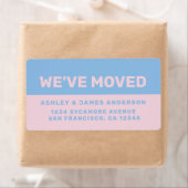 We've Moved Blue Pink New Address ラベル (インサイチュ)