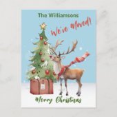 We've Moved Budget Reindeer Christmas Tree 案内ポストカード (正面)