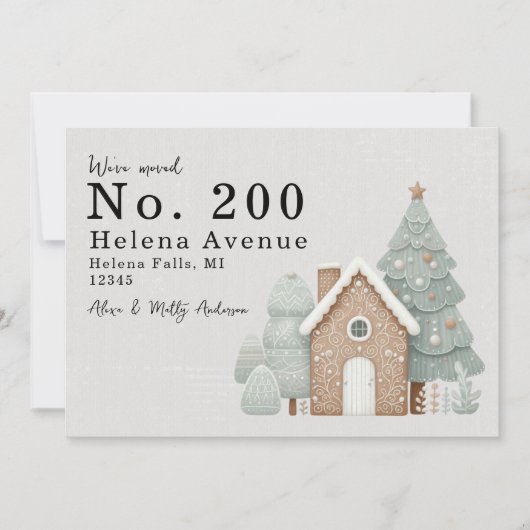 We've Moved Change of Address Festive Gingerbread  案内状 (正面)