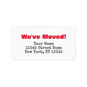 We've moved change of address labels for new home ラベル