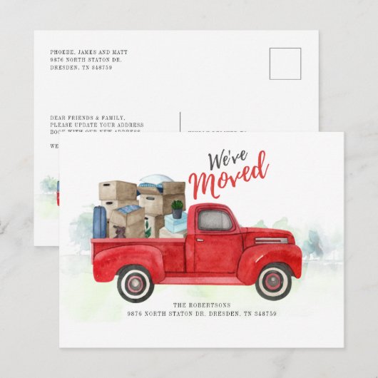 We've Moved Change of Address Moving Announcement 案内ポストカード (正面/裏面)
