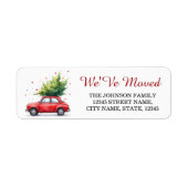We've Moved Christmas Car Tree Holiday Moving ラベル (正面)