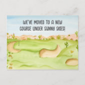 We've Moved Desert Golf Course Watercolor ポストカード (正面)