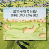 We've Moved Desert Golf Course Watercolor ポストカード