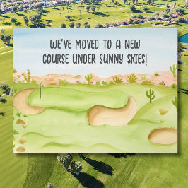 We've Moved Desert Golf Course Watercolor ポストカード