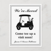 We've Moved Elegant Golf Cart Silhouette New Home ポストカード (正面)