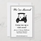 We've Moved Elegant Golf Cart Silhouette New Home 案内状 (正面)