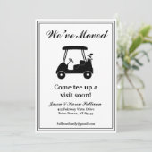 We've Moved Elegant Golf Cart Silhouette New Home 案内状 (スタンド正面)