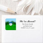 We've Moved Funny Golf Ball in Rough Personalized ラベル (インサイチュ)