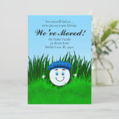 We've Moved Funny Golf Ball in Rough Personalized 案内状 (スタンド正面)