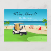 We've Moved Golf Course Beach Moving Announcement ポストカード (正面)
