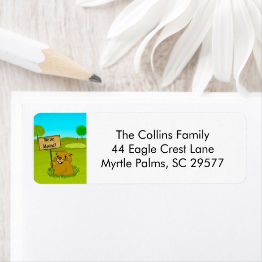 We've Moved Gopher on Golf Course Announcement  ラベル (インサイチュ)