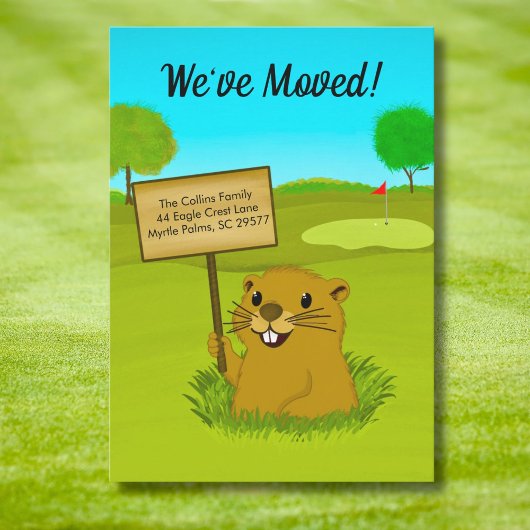 We've Moved Gopher on Golf Course Announcement 案内状