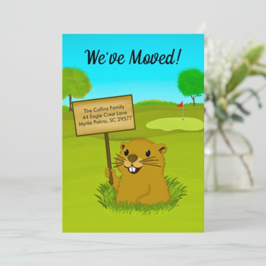 We've Moved Gopher on Golf Course Announcement  案内状 (スタンド正面)