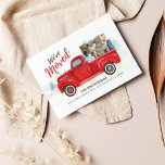 We've Moved New Address Moving Announcement ポストカード<br><div class="desc">Share your excitement about your move with friends and family! This classic vintage red truck watercolor we've moved announcement card has both decorative script,  and modern fonts you can easily customize by clicking the "Personalize" button. 

Planning a housewarming party? Easily customize this postcard to share the good news</div>