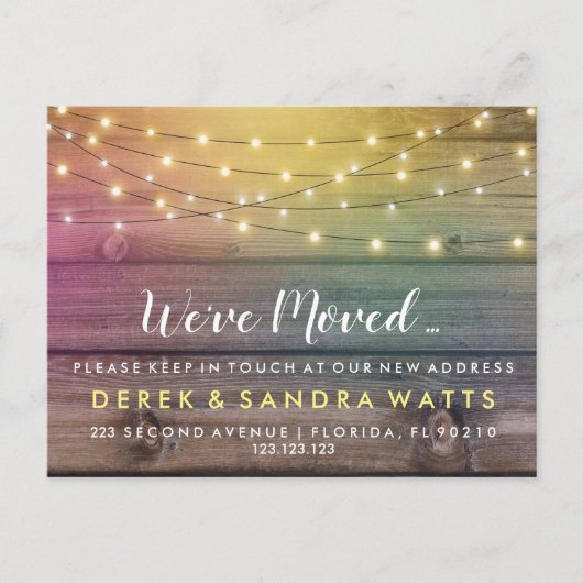 We've moved New address rustic lights design 案内ポストカード (正面)