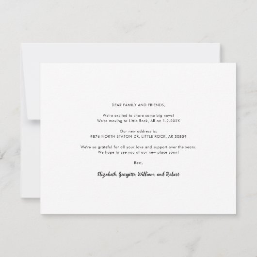 We've Moved New Year Moving Announcement Card 案内状 (裏面)