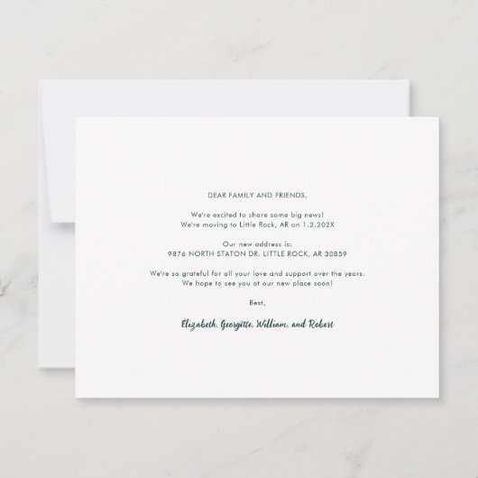 We've Moved New Year Moving Announcement Card 案内状 (裏面)