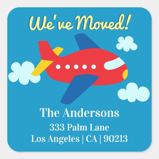 We've Moved, Red Cartoon Plane, Return Address スクエアシール (正面)