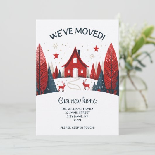 We've Moved Scandinavian New Home Change Address 案内状 (スタンド正面)