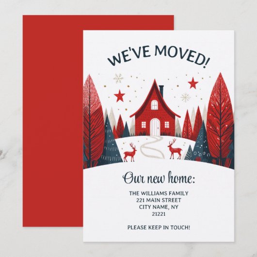 We've Moved Scandinavian New Home Change Address 案内状 (正面/裏面)