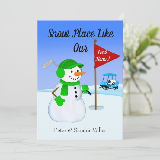 We've Moved Snowman Golfer Announcement  案内状 (スタンド正面)