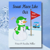 We've Moved Snowman Golfer Announcement  案内状