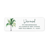 We've Moved Tropical Palm Tree Return Address ラベル (正面)