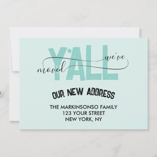 Weve Moved Y'all Moving Announcement 招待状 (正面)