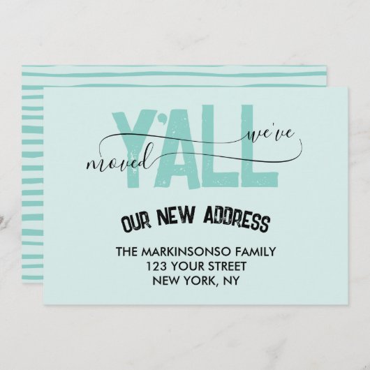 Weve Moved Y'all Moving Announcement 招待状 (正面/裏面)