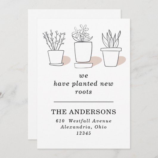 We've Planted New Roots Plants Moving Announcement (正面/裏面)