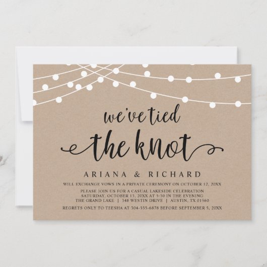 We've tied the knot, Intimate Wedding Celebration 招待状 (正面)