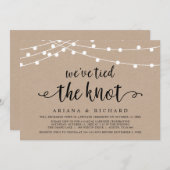 We've tied the knot, Intimate Wedding Celebration 招待状 (正面/裏面)