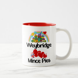 Weybridge, Surrey UK Loves Mince Pies ツートーンマグカップ