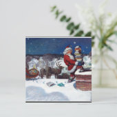 Weyeth – クリスマスのために本を配達するサンタ シーズンカード (スタンド正面)