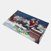 Weyeth - Santa Delivering Books for Christmas ドアマット (アングル)