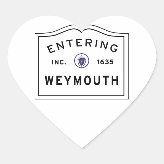 Weymouth MAの町に入ること ハートシール (正面)