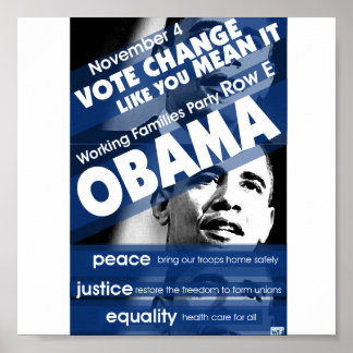 WFP - Vote Change LIke You Mean It - Shultz ポスター