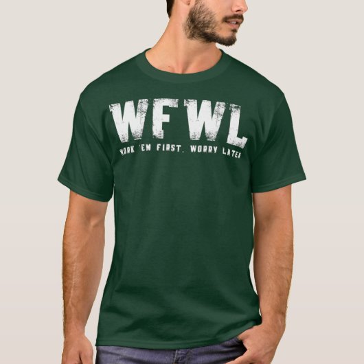 WFWL - 仕事第一、悩みは後で - アマチュア無線 Tシャツ (正面)