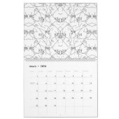 whの組み合わせを示す視覚的に魅力的なデザイン カレンダー (3月 2026)