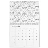 whの組み合わせを示す視覚的に魅力的なデザイン カレンダー (2月 2027)