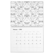 whの組み合わせを示す視覚的に魅力的なデザイン カレンダー (2月 2026)