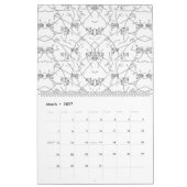 whの組み合わせを示す視覚的に魅力的なデザイン カレンダー (3月 2027)